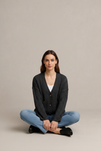 Roseh Cable Knit Button-Down Cardigan