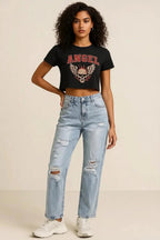 Distressed High Waist Jeans