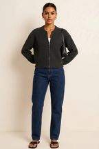 Zip Up Long Sleeve Cardigan