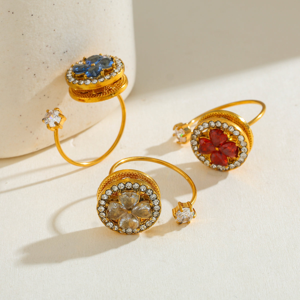 Rotating Calm Spinner Flower Ring