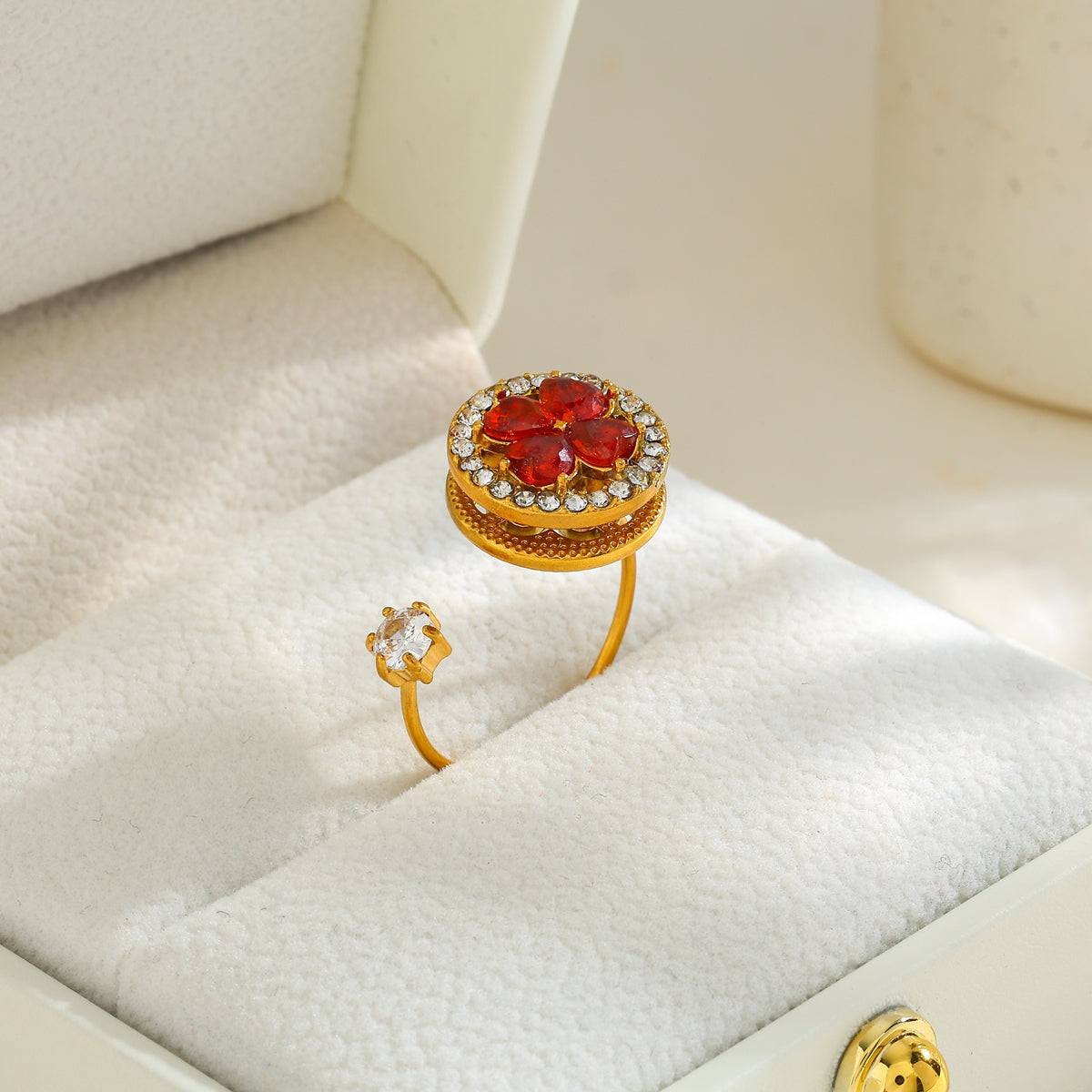 Rotating Calm Spinner Flower Ring