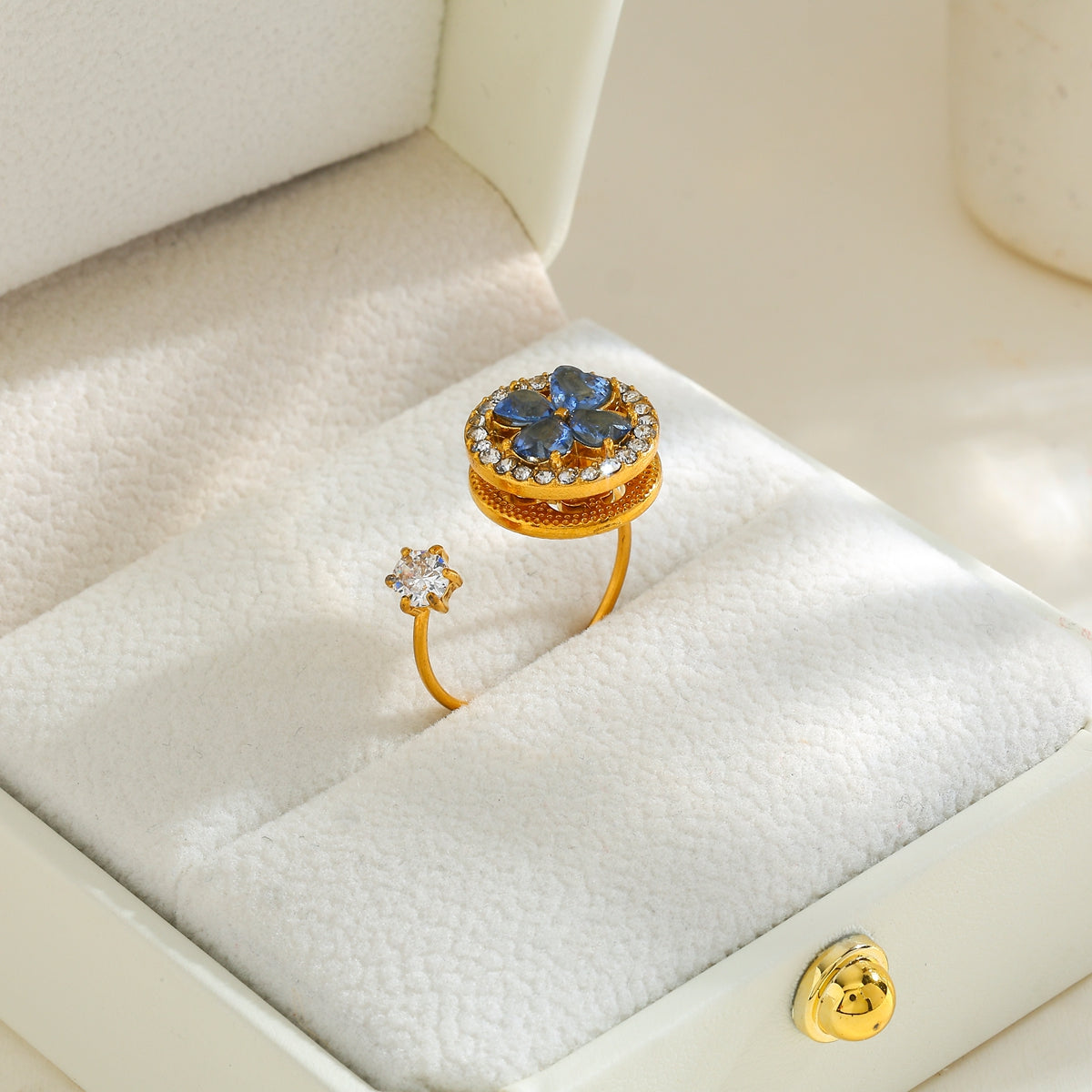 Rotating Calm Spinner Flower Ring