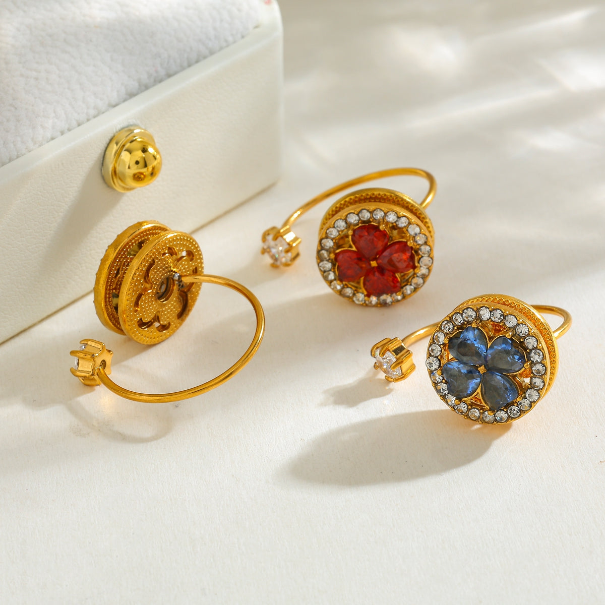 Rotating Calm Spinner Flower Ring