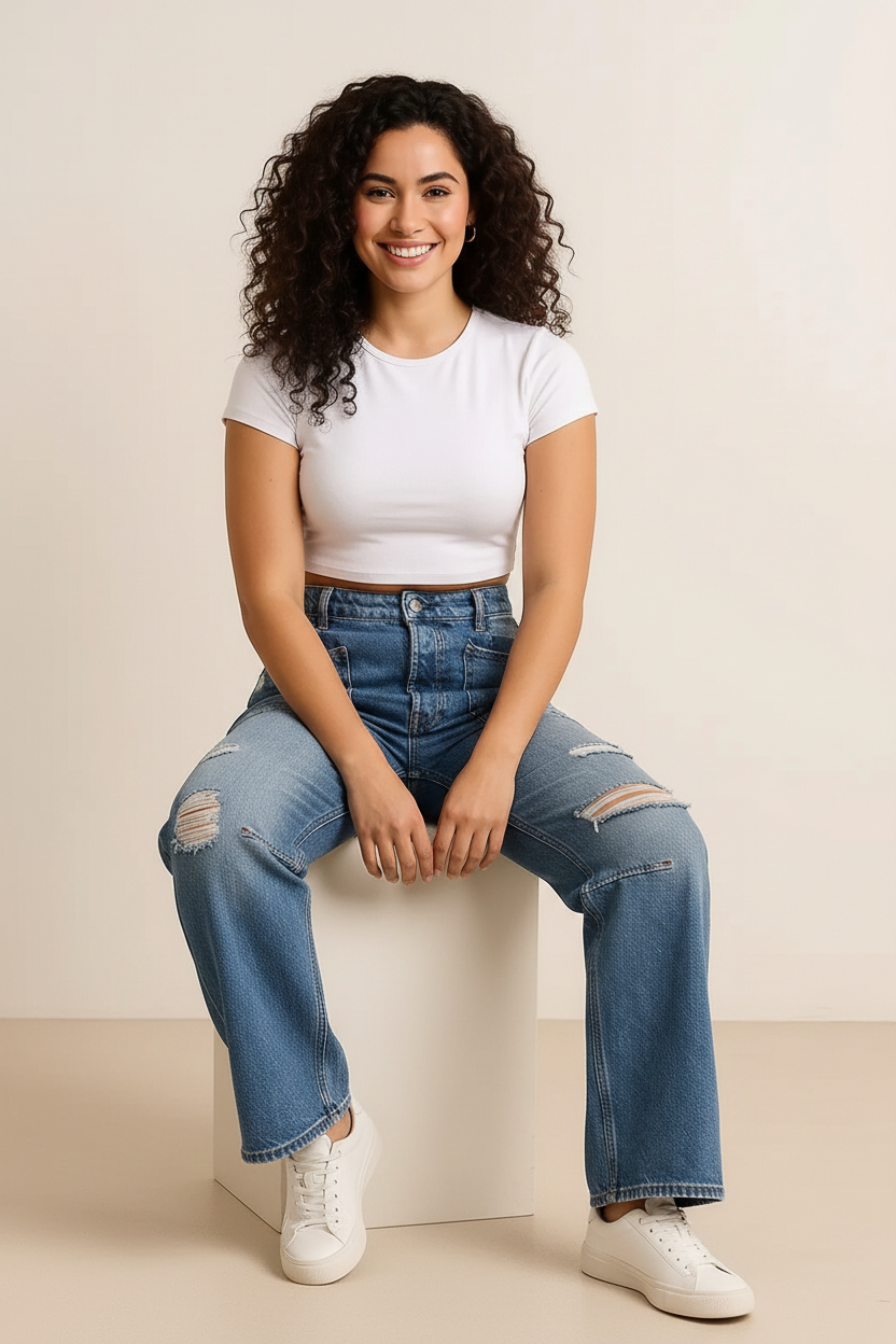 Distressed Jeans with Pockets