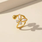 Geometric Butterfly Open Ring