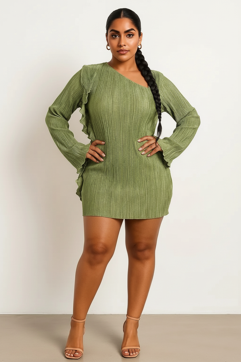 Roseh Cutout Back Flare Sleeve Dress