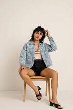 Button Up Wash Denim Jacket