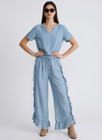 Raw Hem Wide Leg Jeans