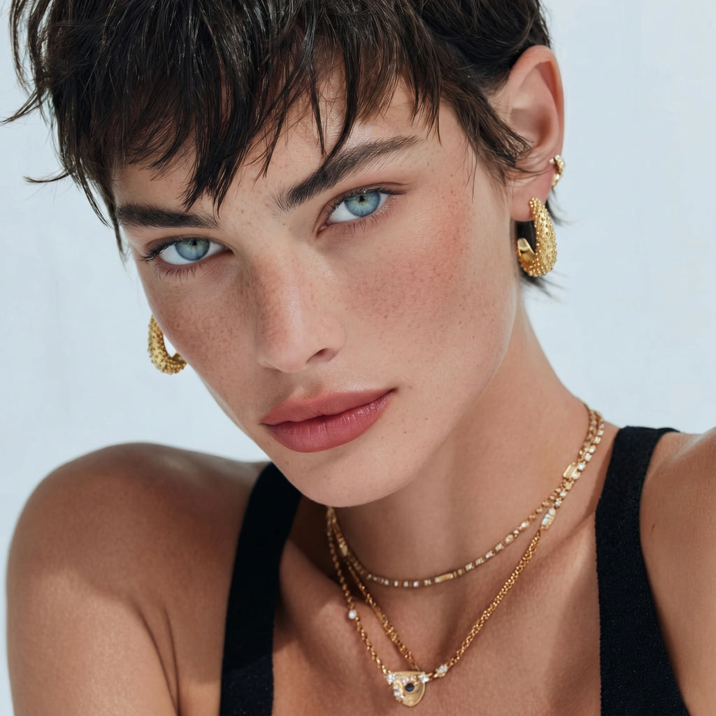 Textured Crescent Hoops