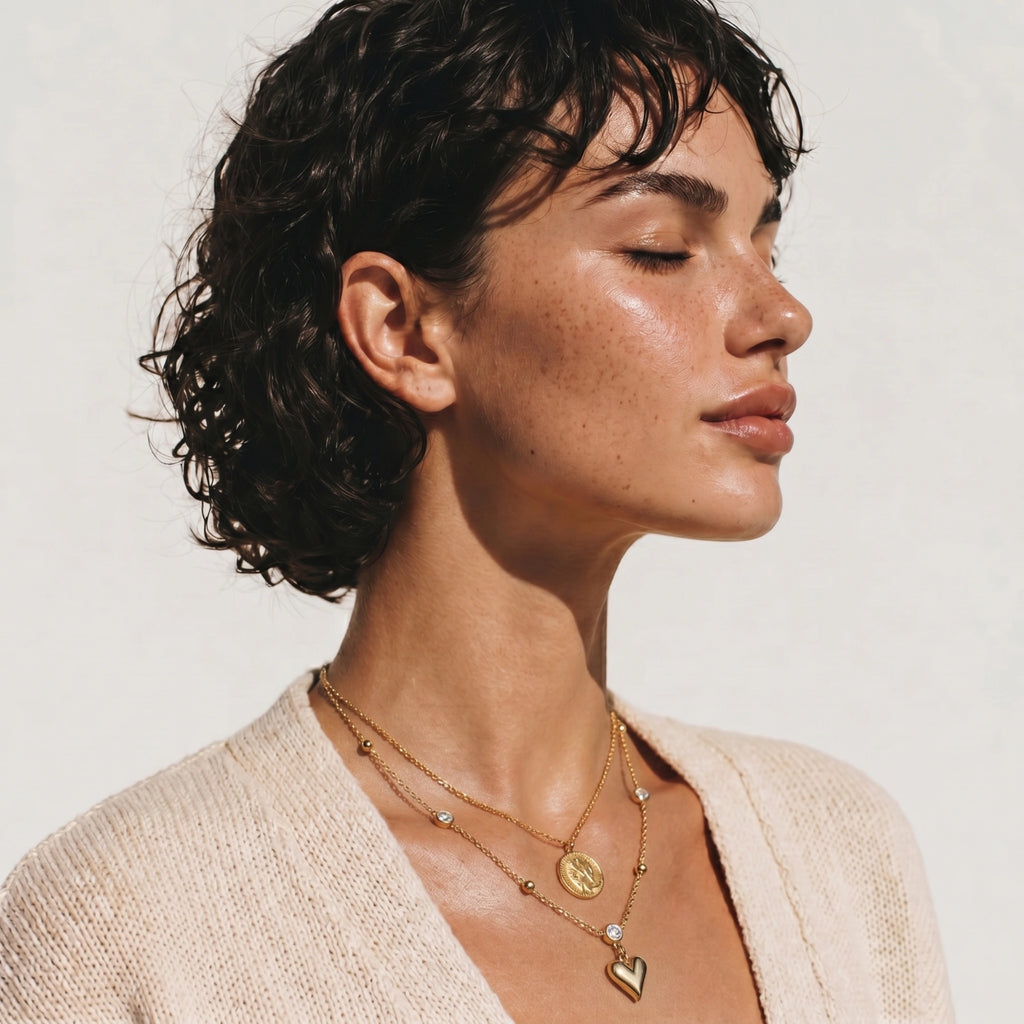 Crystal Heart Charm Necklace