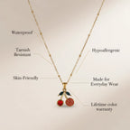Cherry Rhinestone Necklace Large