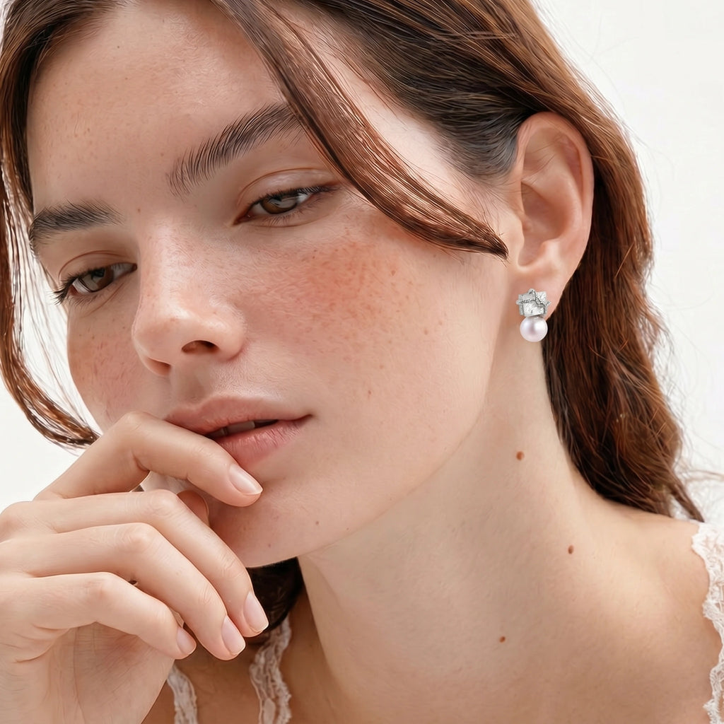 Stardust Pearl Drop Earrings
