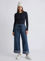 Striped Wide-Leg Jeans