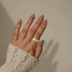 French Moonstone Open Ring