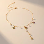 Four Leaf Clover Zircon Necklace