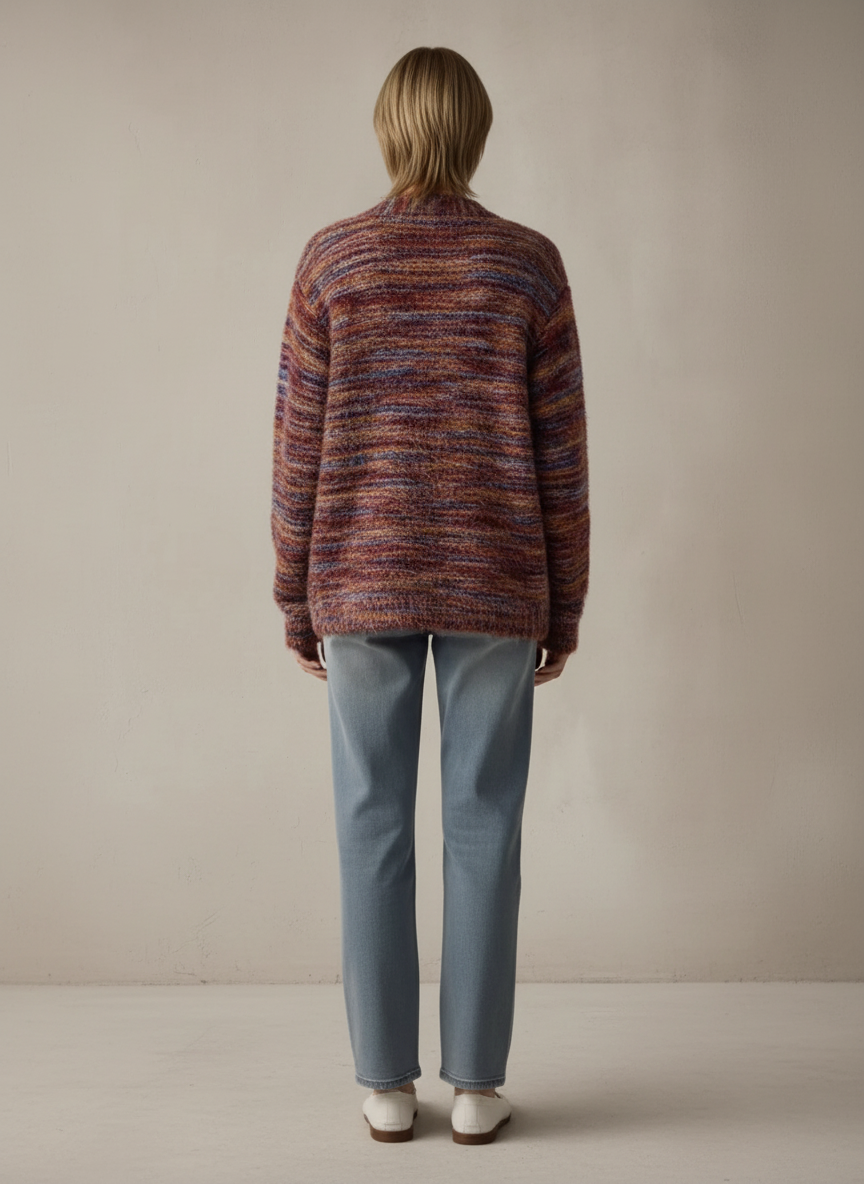 Roseh Textured Knit Button-Down Cardigan