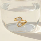 Geometric Waterdrop Open Ring