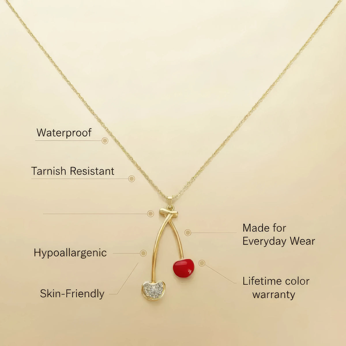 Sweet Cherry Pendant Necklace