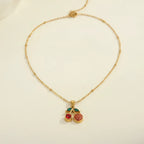 Cherry Rhinestone Necklace Large