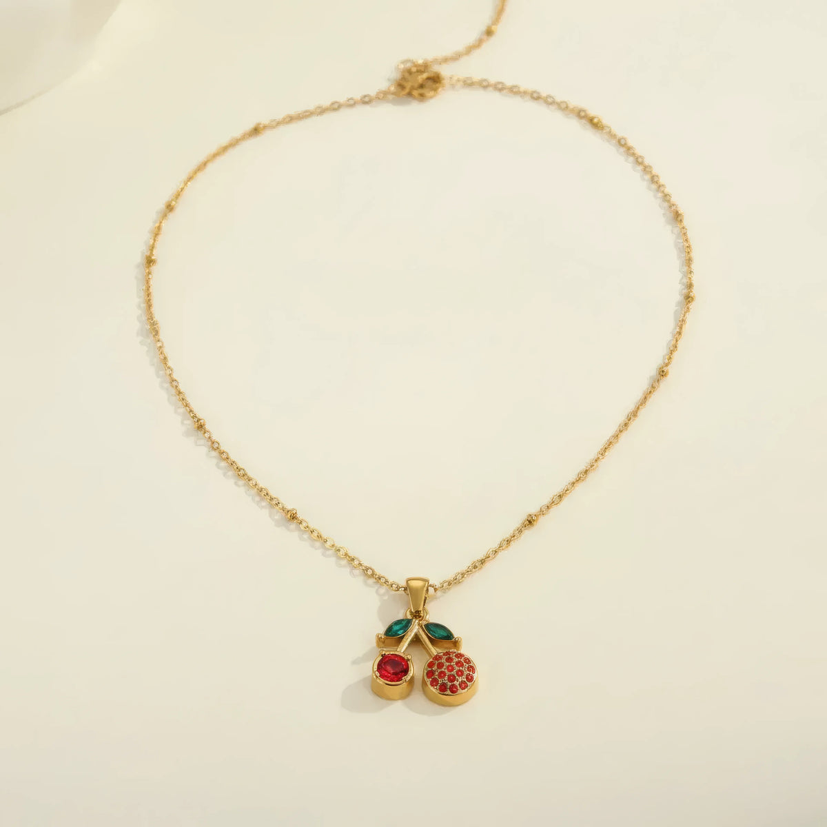 Cherry Rhinestone Necklace Large