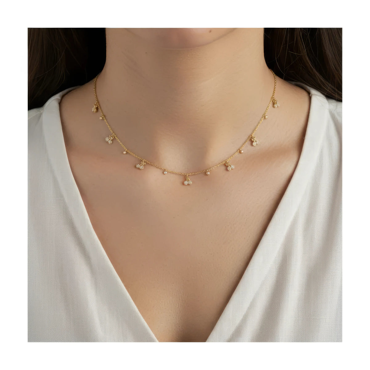 Diamond Cherry Rhinestone Necklace