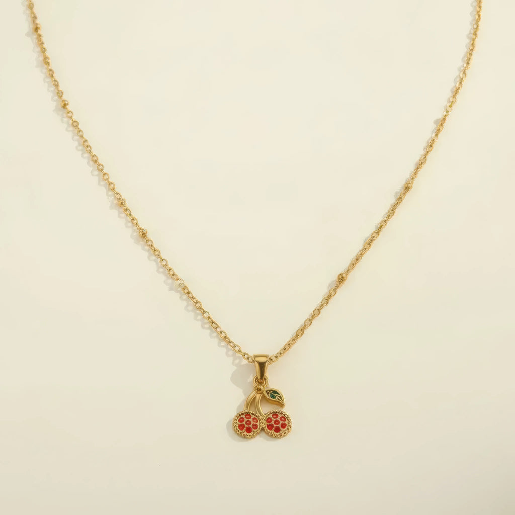 Cherry Rhinestone Necklace