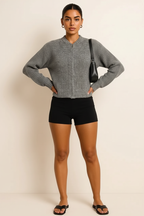 Zip Up Long Sleeve Cardigan