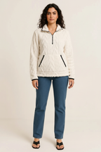 Roseh Full Size Fleece Half Zip Sweatshirt