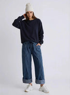 Striped Wide-Leg Jeans