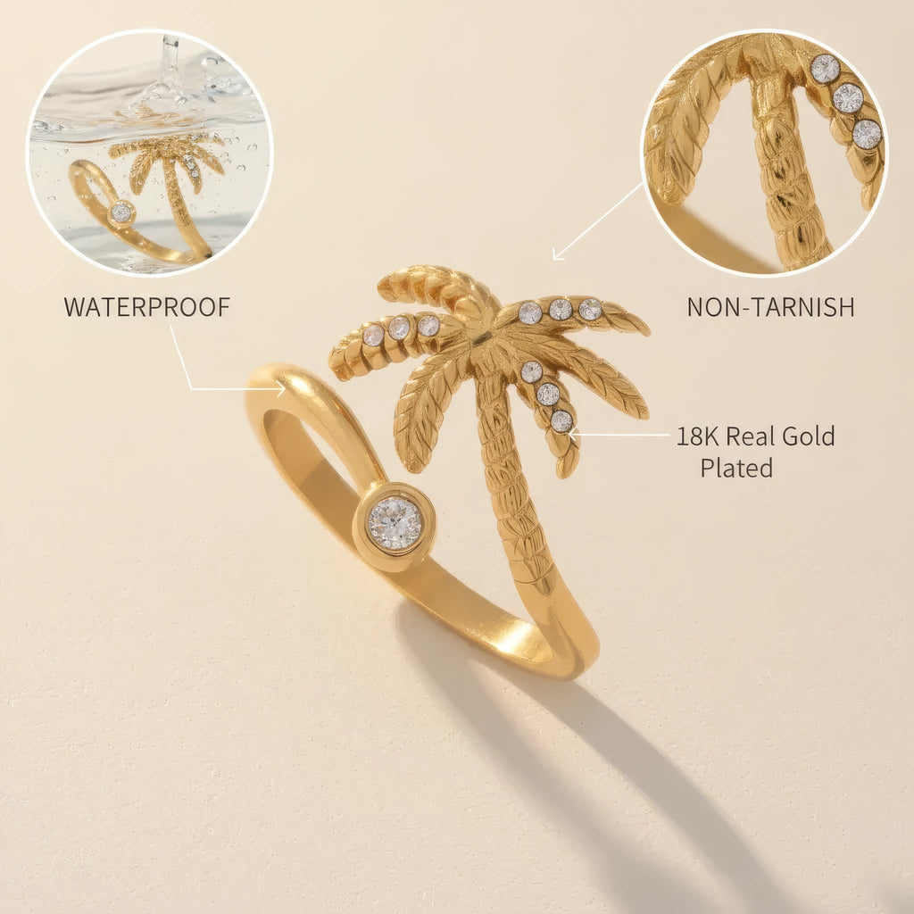 Coconut Tree Open Ring