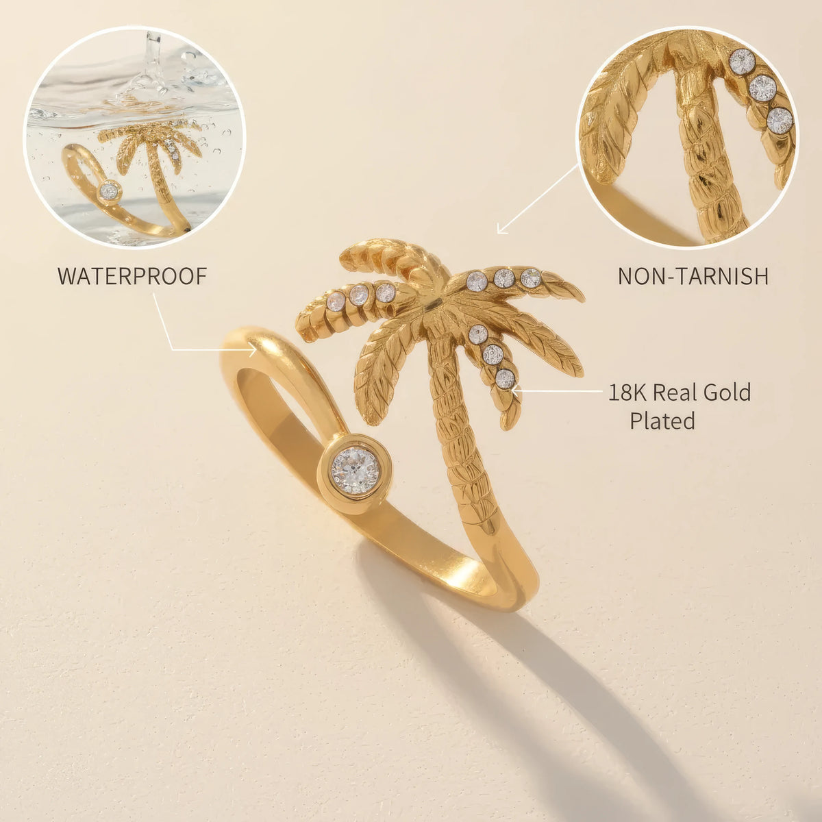 Coconut Tree Open Ring