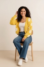 Peachy Floral Open Front Cardigan
