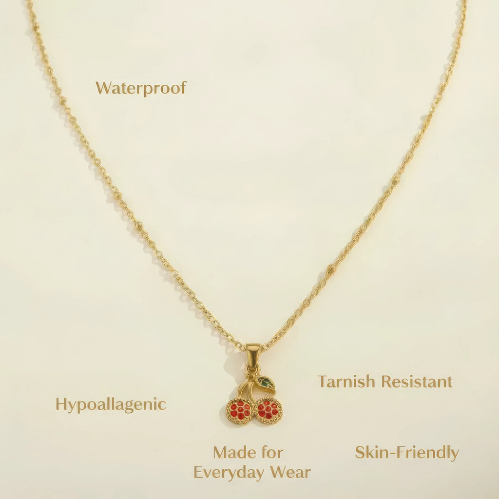 Cherry Rhinestone Necklace