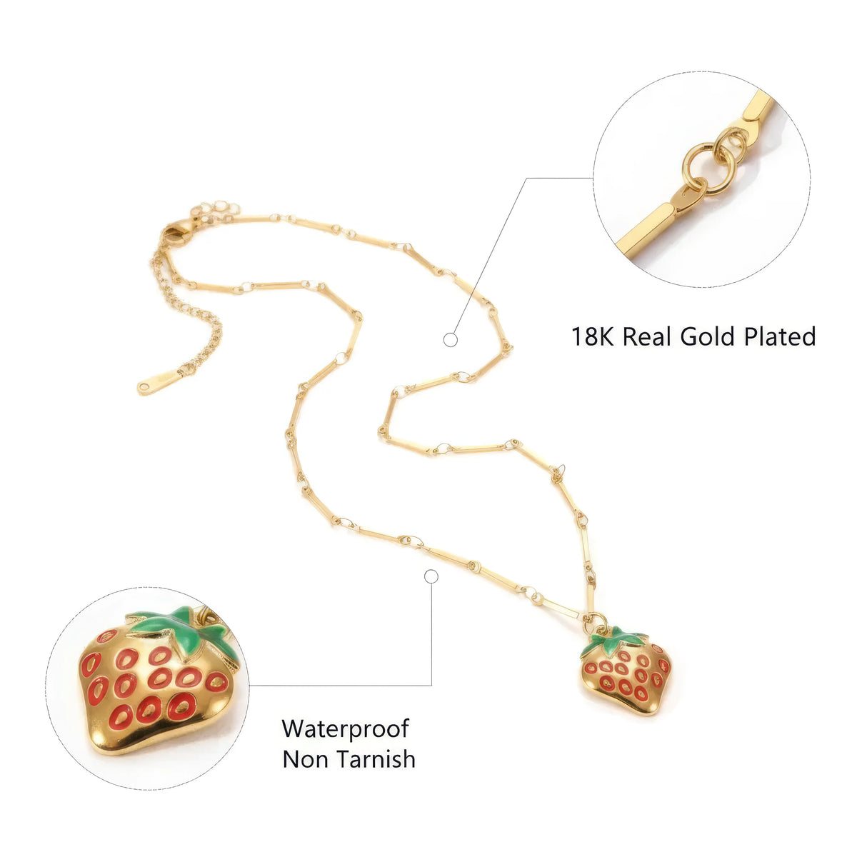 Strawberry Pendant Necklace