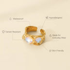 French Moonstone Open Ring