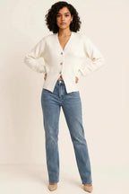Button Up Long Sleeve Cardigan