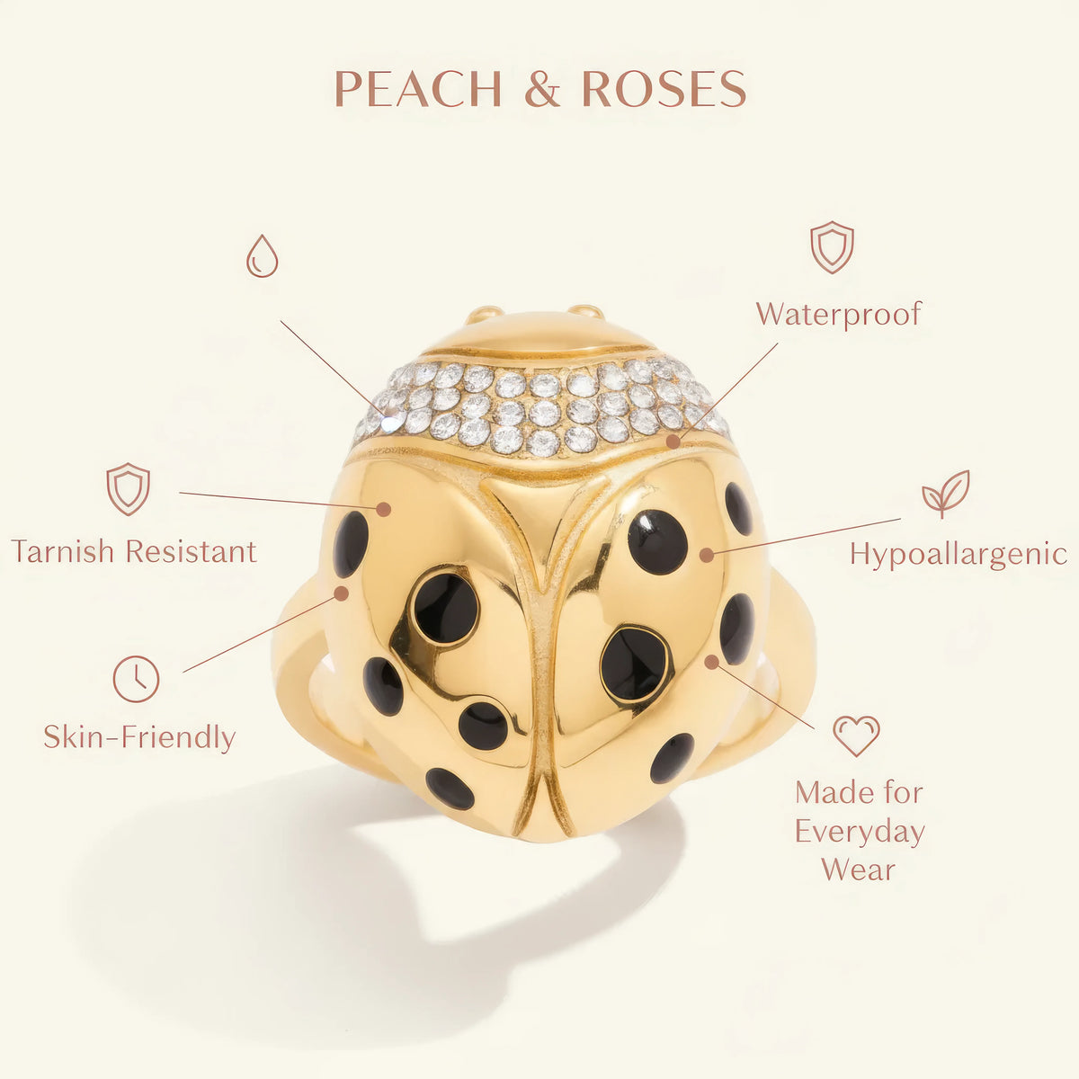 Golden Ladybird Ring
