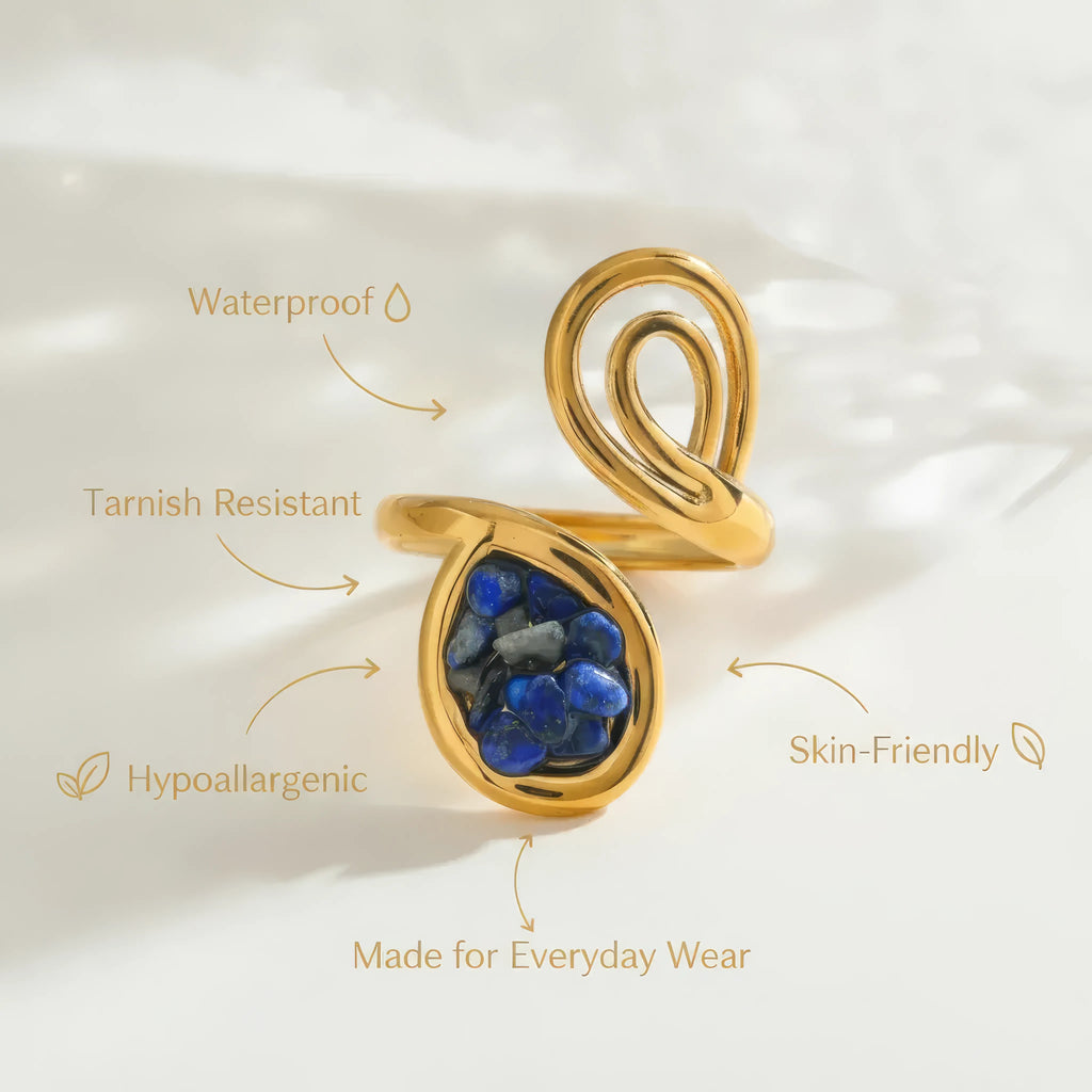 Blue Stone Open Ring