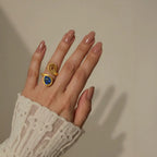Blue Stone Open Ring