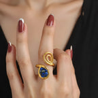 Blue Stone Open Ring