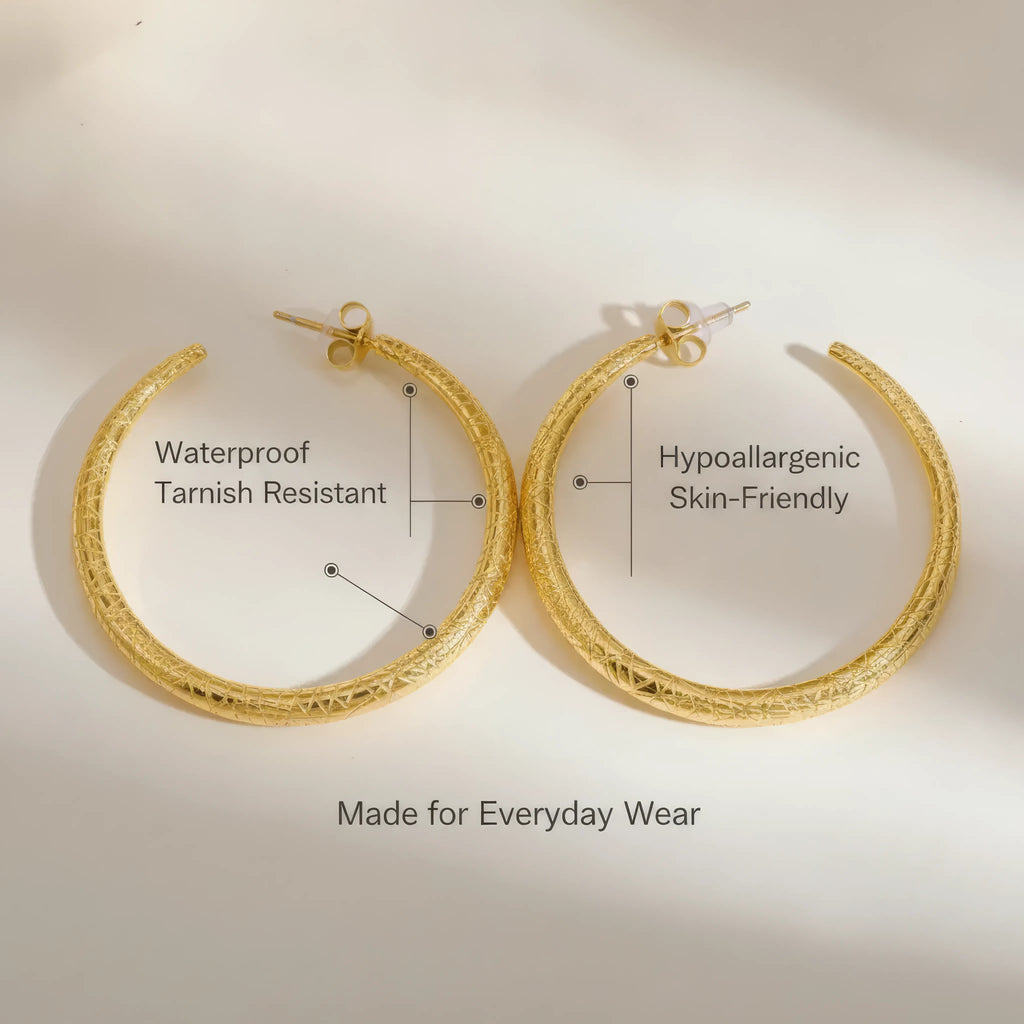 Peach C Textured  Earrings