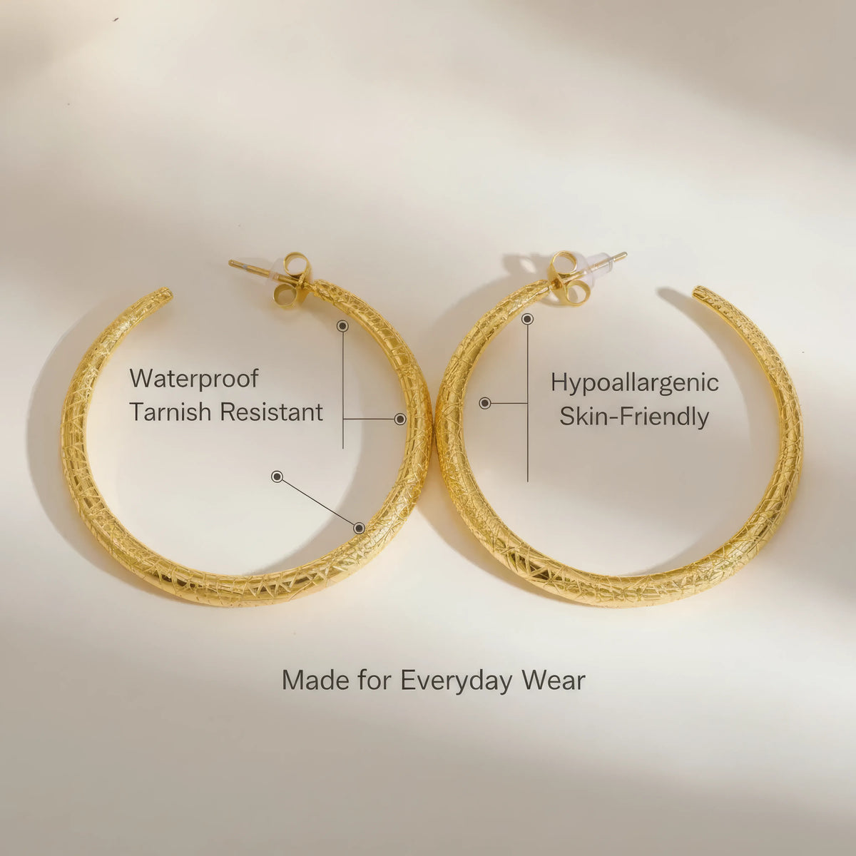 Peach C Textured  Earrings