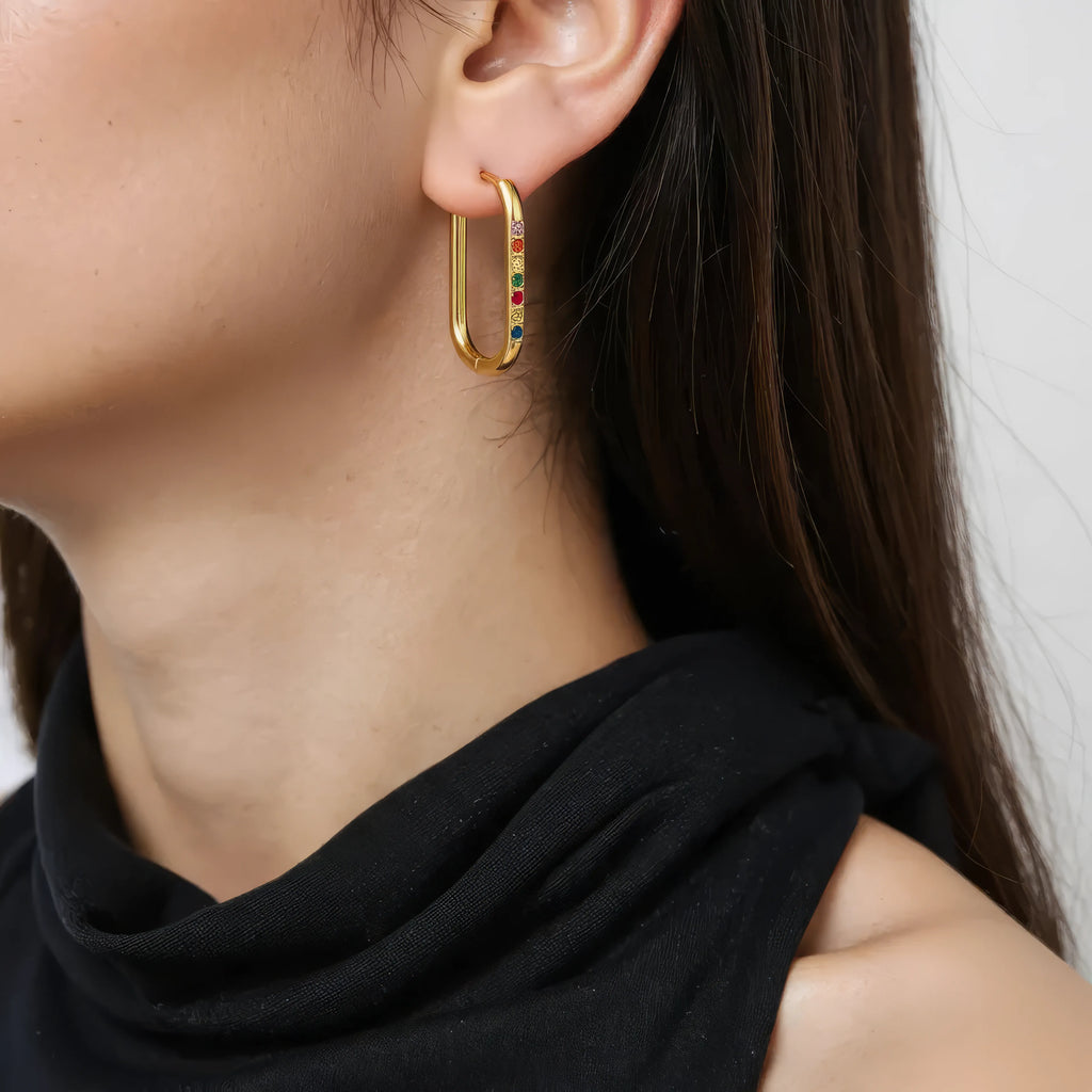Colored Diamond Hoop Earrings
