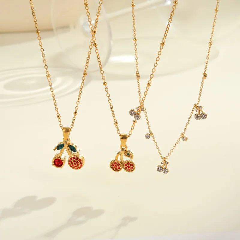 Cherry Rhinestone Necklace
