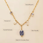 Blue and bloom Pendant Necklace