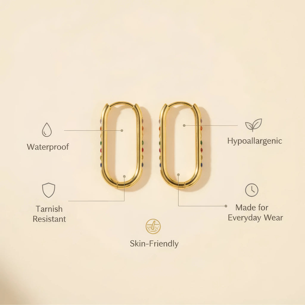 Colored Diamond Hoop Earrings