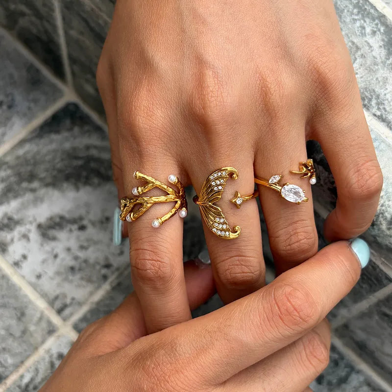 Coral Zircon Open Ring