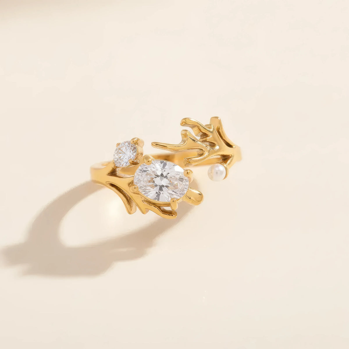 Coral Zircon Open Ring