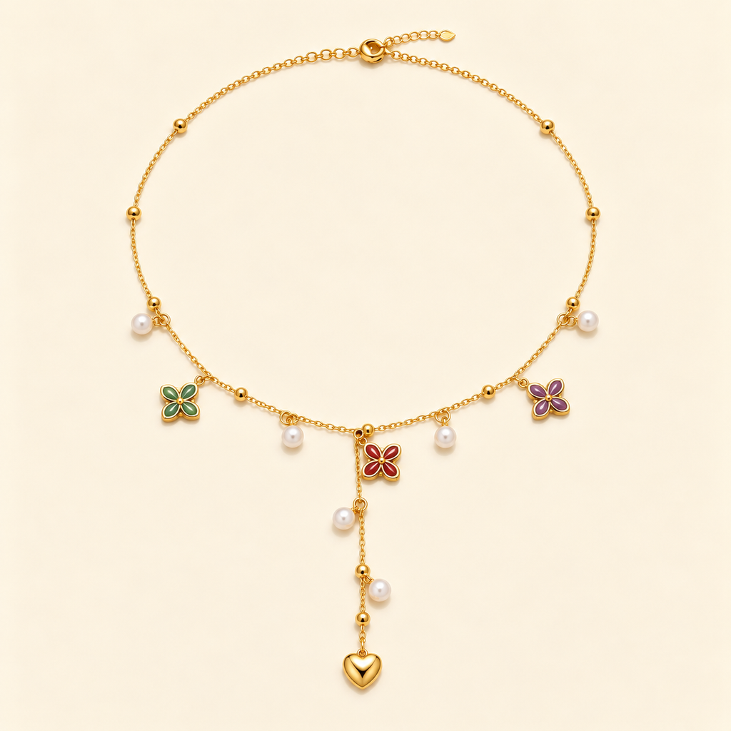 Four Leaf Clover Zircon Necklace