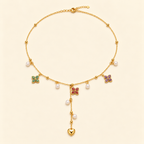 Four Leaf Clover Zircon Necklace